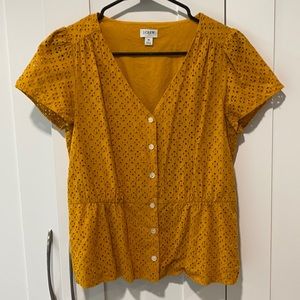Yellow J. Crew Blouse